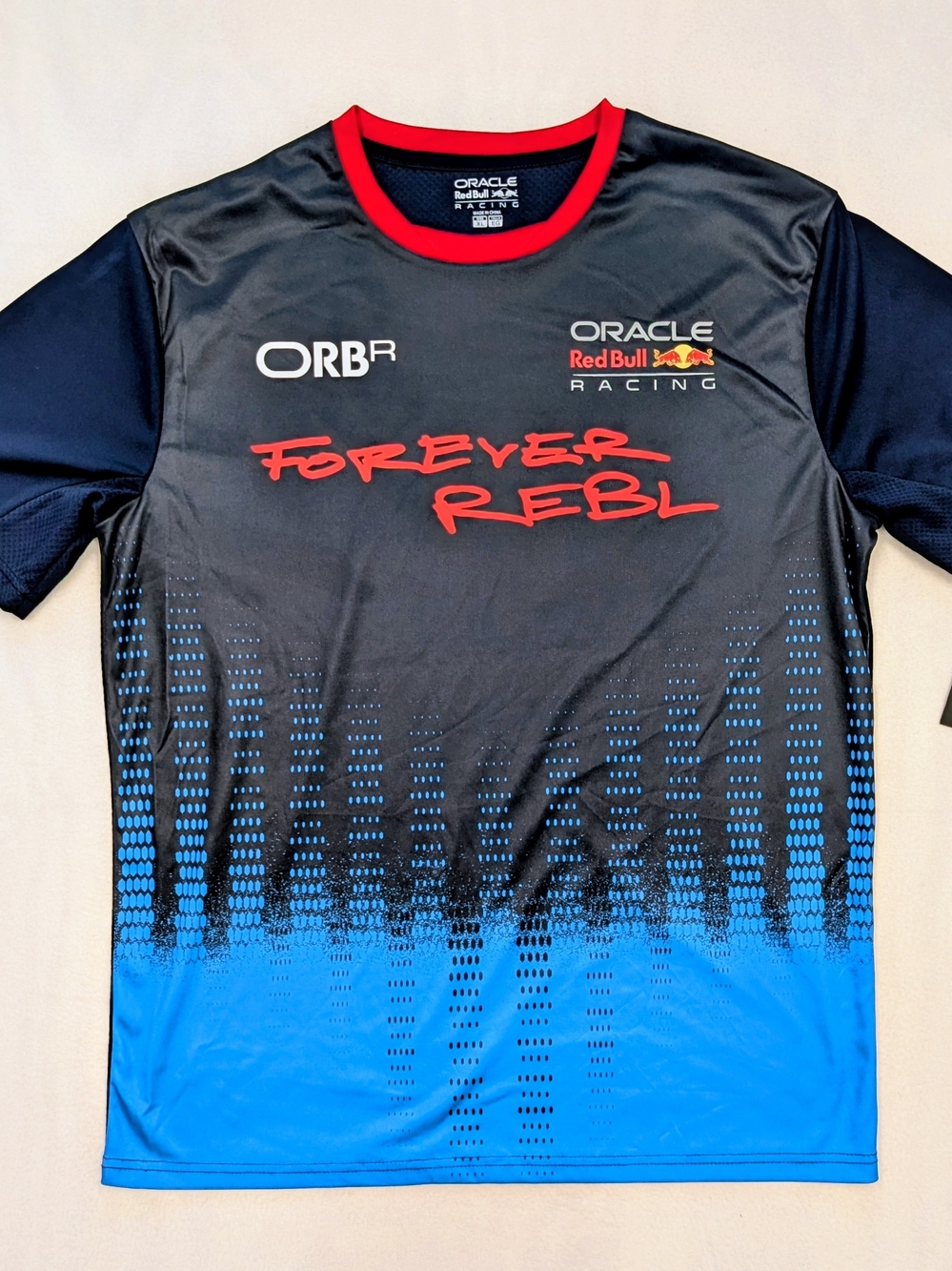 Red Bull Racing Forever Rebl Jersey Shirt Mens XL Black Blue Gradient NWT